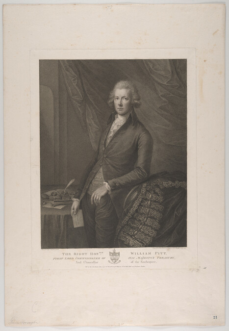 The Right Honourable William Pitt, First Lord Commissioner of his Majesty's Treasury, and Chancellor of the Exchequer