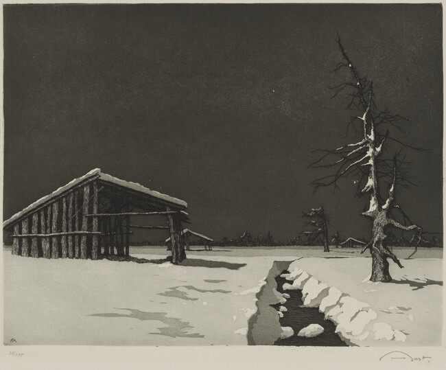 Untitled (Landscape with Snow and Barn)