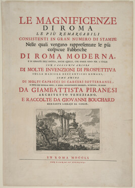 Title Page from Le Magnificenze di Roma le Piu Remarcabili