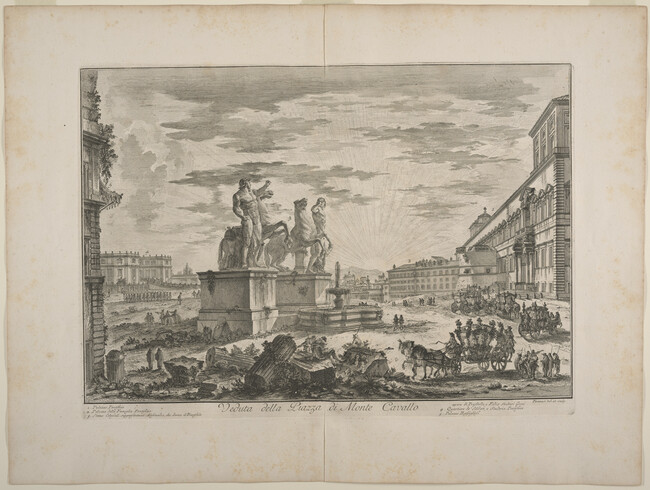 Veduta della Piazza di Monte Cavallo (View of the Square of Monte Cavallo), from Le Magnificenze di Roma: Vedute di Roma