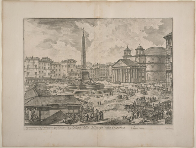Veduta della Piazza della Rotonda (View of the Square of the Rotonda), from Le Magnificenze di Roma: Vedute di Roma