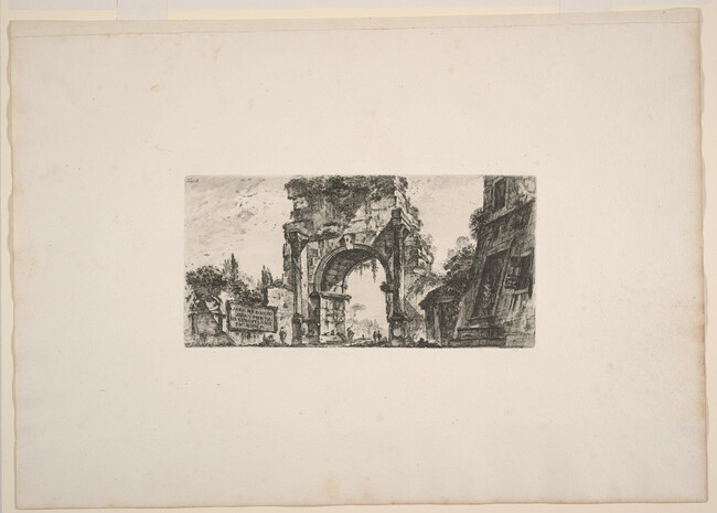 Arco di Druso alla Porta di Sebastiano in Roma (Arch of Drusus at the Porta di Sebastiano in Rome), from Le Magnificenze di Roma: Antichità Romane de'tempi della Repubblica