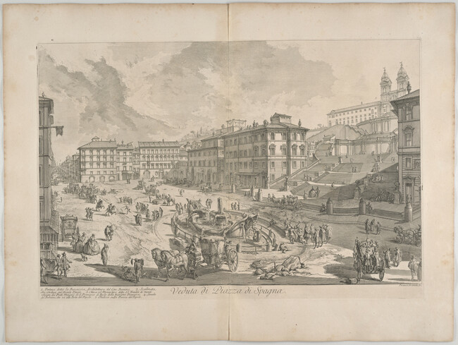 Veduta di Piazza di Spagna (View of the Piazza di Spagna), from Le Magnificenze di Roma: Vedute di Roma