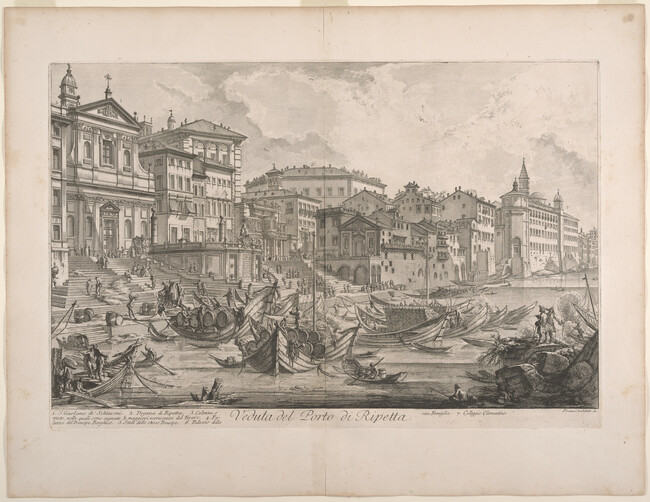 Veduta del Porto di Ripetta (View of the Port of the Ripetta), from Le Magnificenze di Roma: Vedute di Roma