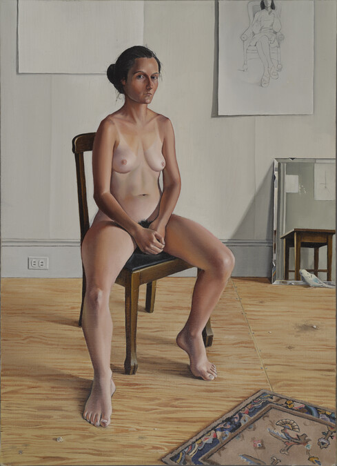 Seated Female Nude in Studio