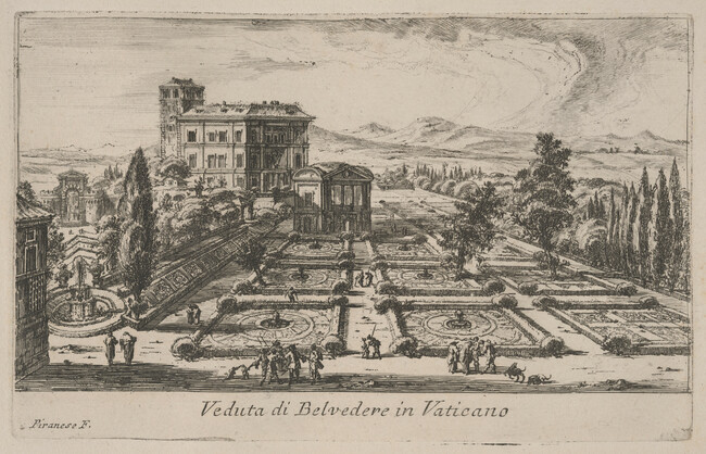Veduta di Belvedere in Vaticano (View of the Belvedere in the Vatican), from Le Magnificenze di Roma: Raccolte di varie vedute di Roma (The Magnificence of Rome: Collection of Various Views of Rome)