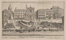 Veduta del Porto di ripetta (View of the Port of Ripetta), from Le Magnificenze di Roma: Raccolte di...