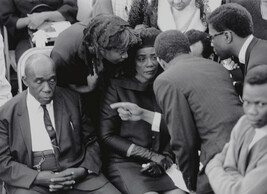 Untitled (Coretta Scott King at her husband Dr. Martin Luther King Jr.'s public funeral service at...
