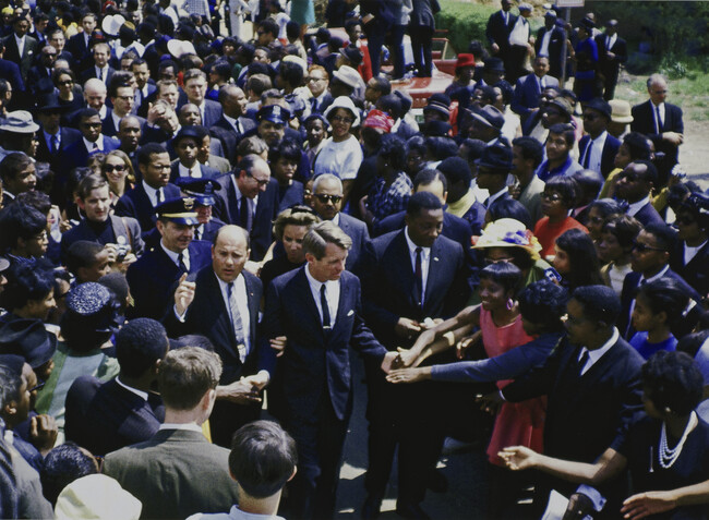 Untitled (Senator Robert F. Kennedy and Ethel Kennedy at Dr. Marin Luther King Jr.'s Atlanta Funeral Procession from the Ebenezer Baptist Church to Morehouse College, April 9, 1968)