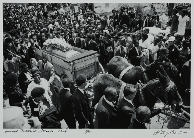 Untitled (Dr. Martin Luther King Jr.'s Casket Drawn by Two Mules in the Atlanta Funeral Procession from the Ebenezer Baptist Church to Morehouse College, April 9, 1968)