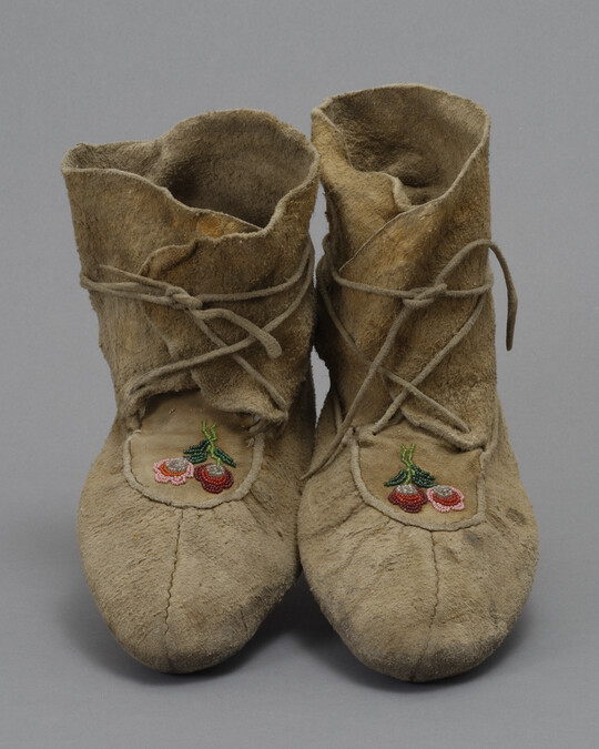Moccasins with Floral Beadwork