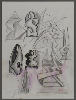 Studies of Abstracted Figures and Non-Objective Forms [Drawings on obverse and reverse]