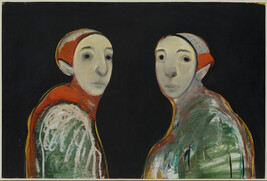 Two Women, Red, Green, Black