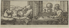 Draughtsman Making a Perspective Drawing of a Reclining Woman, from Underweysung der Messung (The Manual...