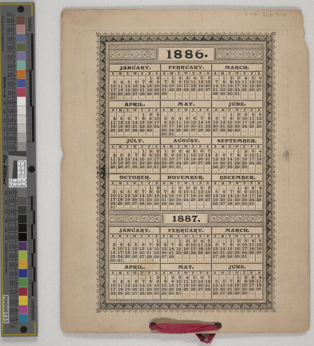 Alternate image #1 of Calendar 1886 - The Examiner, New York