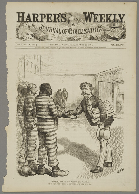 Freedom, Jubilee, and Pardon – Harper’s Weekly, August 29, 1874