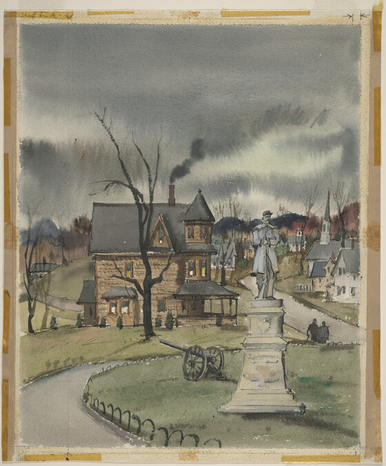 Untitled (Town Green with Statue)