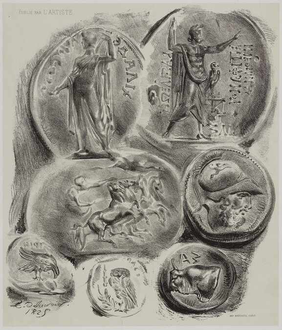 Feuille de Sept Médailles Antiques (Study of Seven Ancient Medals)
