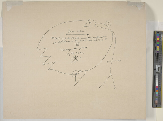 Alternate image #1 of Constellations, Femme a la blonde aisselle coiffant sa chevelure a la lueur des etoiles (Woman with Blond Armpit Combing her Hair by the Light of the Stars), Plate V