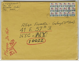 One envelope from H.C. Westermann to Allan Frumkin Gallery