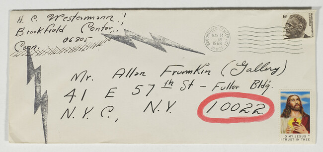 One envelope from H.C. Westermann to Allan Frumkin Gallery