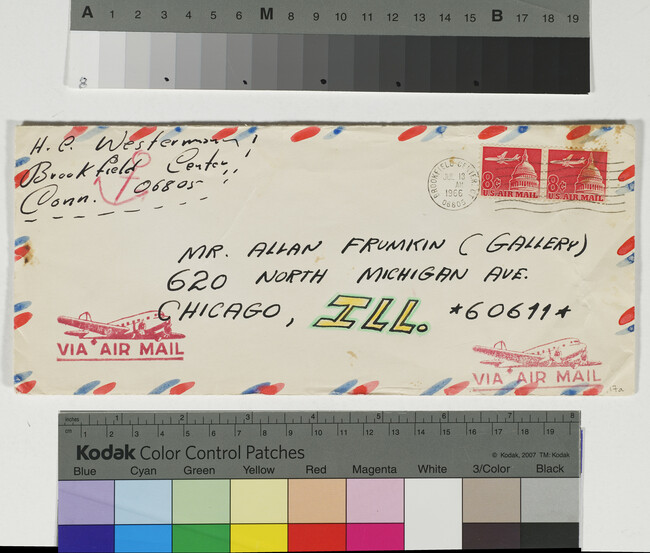 Alternate image #3 of One envelope from H.C. Westermann to Allan Frumkin Gallery