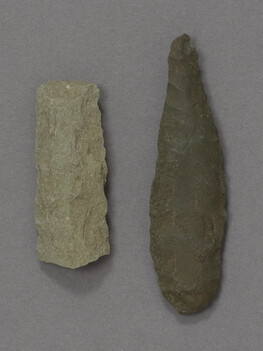 Two Chipped Stone Point Gray Green