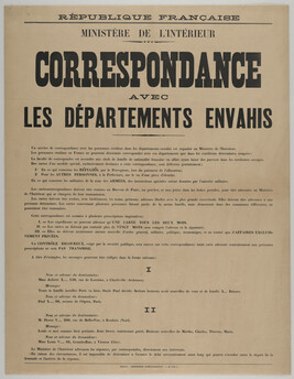 Correspondance avec les Départments Envahis (Correspondence with the Invaded Departments)