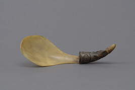 Cow Horn Spoon with Carved Handle