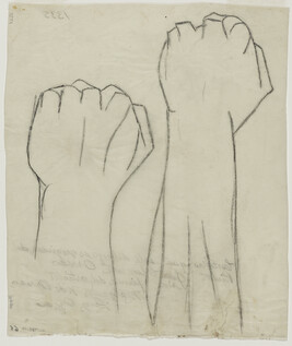 Study of Two Fists for The Pre-Columbian Golden Age (Panel 6) for The Epic of American Civilization,...