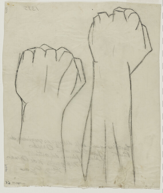 Study of Two Fists for The Pre-Columbian Golden Age (Panel 6) for The Epic of American Civilization, 1932-1934