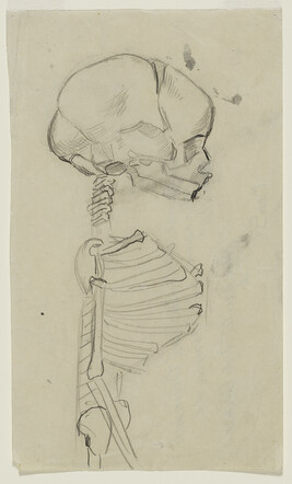 Study of fetal skeleton in profile for Gods of the Modern World (Panel 15) for The Epic of American...