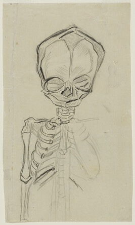 Study of fetal skeleton, front view for The Gods of the Modern World (Panel 15) for The Epic of American...