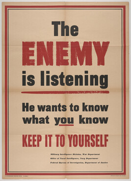 The Enemy is Listening. He wants to know what you know. Keep It to Yourself