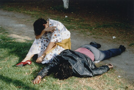 Untitled (Pareja asaltada en Chapultepec, hombre muerto) (Couple assaulted in Chapultepec, dead man)