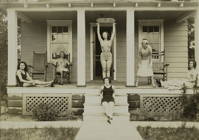 Six Women Posed on a Porch