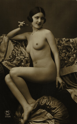 Seated Nude Woman, Smoking a Cigarette, Paris